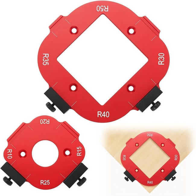 Set Mit 2 Holzfrässchablonen – 4 In 1, Präzise Positionierung Für Fräse, Werkbank Und Bogenwinkel