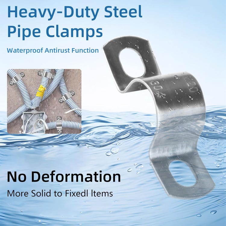20 Stück U-förmige Schlauchschellen 20 Mm, Edelstahl, Zweilochige U-förmige Schlauchschellen Für Wasserleitungen Und Kabel