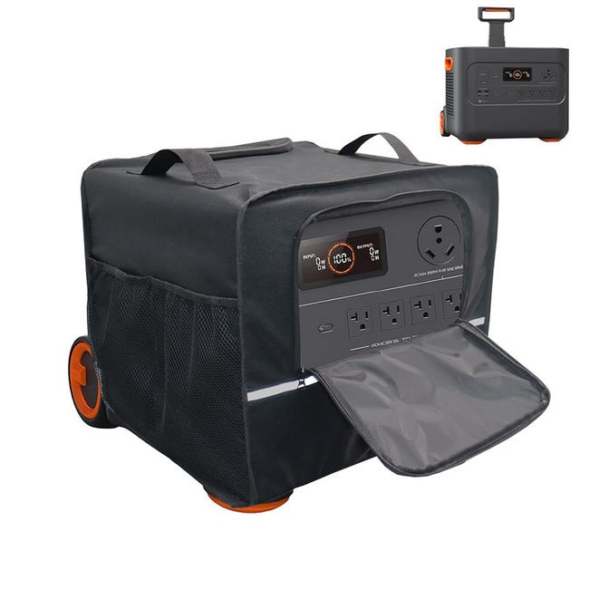 Wasserdichtes Gehäuse Für Tragbaren Solargenerator: Staubdichte Abdeckung Mit Reflektierenden Streifen Und Wetterfest (45 X 37 X 38 Cm)