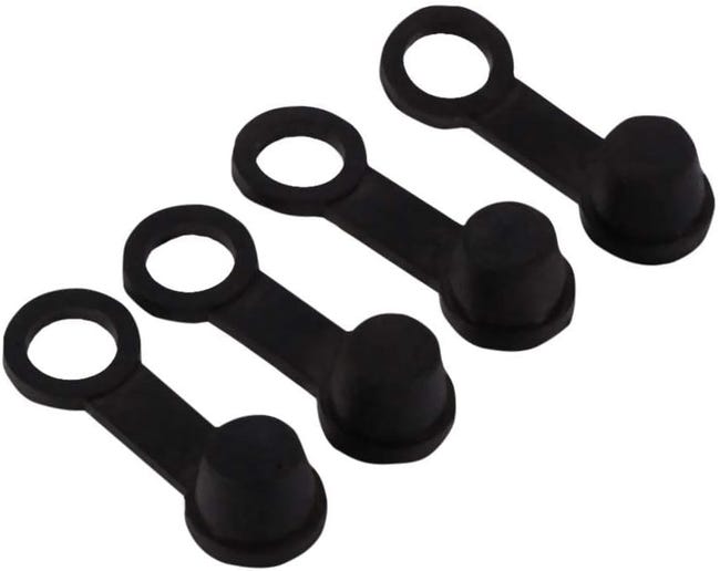 4x Bremsenentlüftungsschraubenkappen, Bremsstaubkappen, Schwarze Gummi-bremsentlüftungsfettkappen 8 Mm