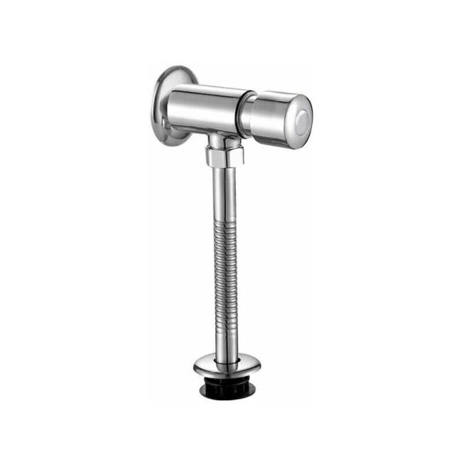 Spülventil Für Außentoilette Und Urinal Mit Verchromtem Wandknopf. Automatische, Manuelle Und Zeitgesteuerte Abschaltung