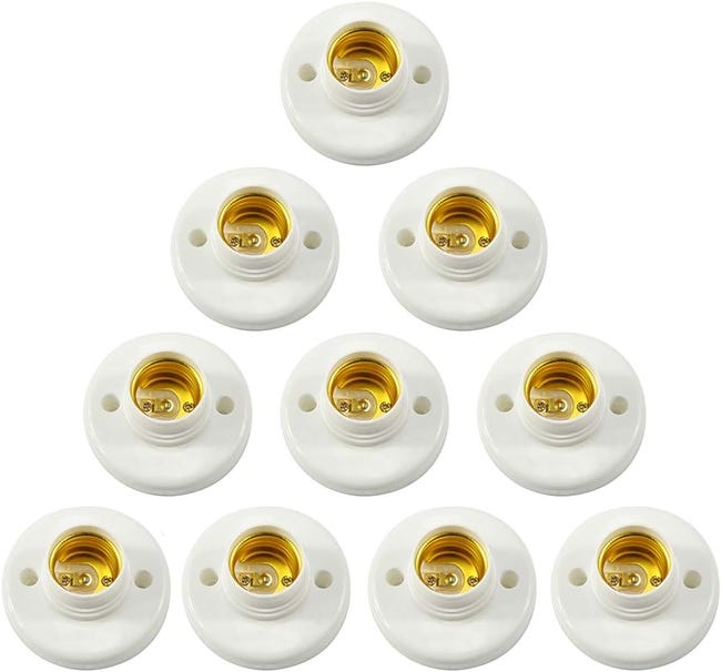 Packung Mit 10 Kunststoff-schraubfassungen Für E27-lampensockel, Wandhalterung Für Led-lampensockel, Adapter Für E27-lampenfassung