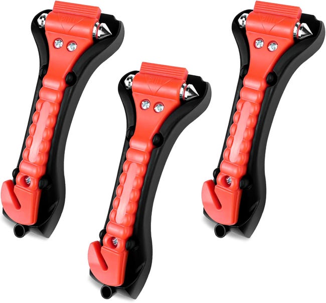 3-teiliges Set Aus Scheibenbrecher Und Gurtschneider, Notfall-autoscheibenbrecherhammer, 2-in-1-autoscheibenbrecher Und Gurtschneider
