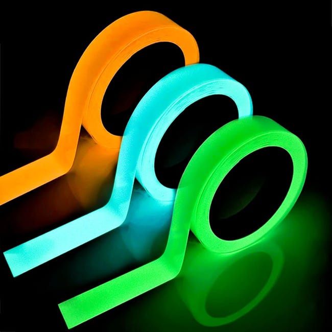 3er-pack Fluoreszierende Klebebänder, 10 Mm X 3 M, Wasserfestes Leuchtklebeband Für Beschilderungen Und Sicherheitstafeln (grün, Blau, Orange)