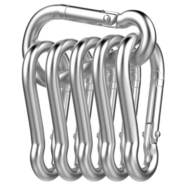 Set Mit 6 Karabinerhaken, Federschnapphaken Aus Edelstahl 304, Geschlossene Feder, 60 X 30 X 5,9 Mm