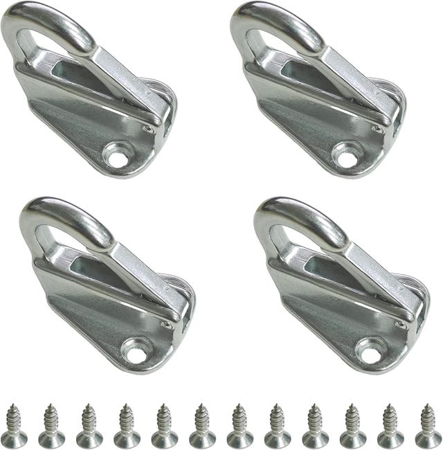 4 Robuste Kotflügelhalterungen Aus Edelstahl 316, Hochbelastbare Sicherheitshaken, Federbelastete Kotflügelhaken Mit Verbindungsseil