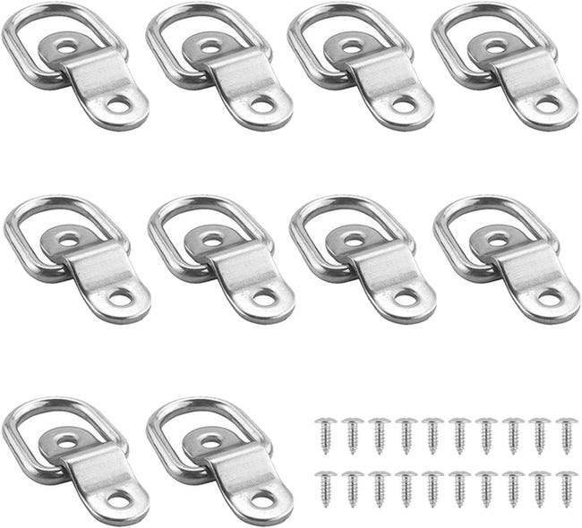 10-teiliges Set D-ring-zurranker, Verzinkte Stahl-zurrgurte, Zurrösen Mit Befestigungsschrauben, Für Anhänger, Boote Und Nutzfahrzeuge