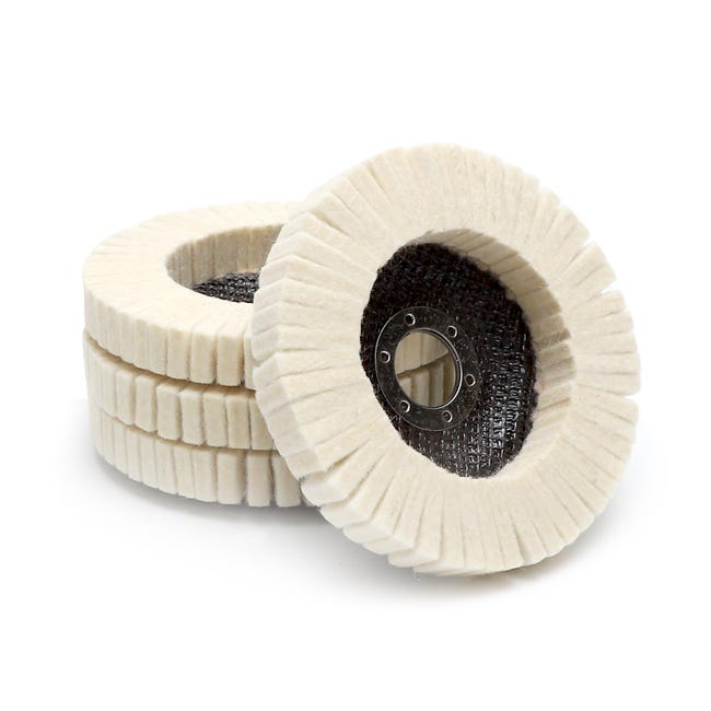 Set Mit 4 Polierscheiben (125 Mm), Polierscheiben Für Winkelschleifer, Glänzende Filzpolierscheiben Für Winkelschleifer, Polierscheibe
