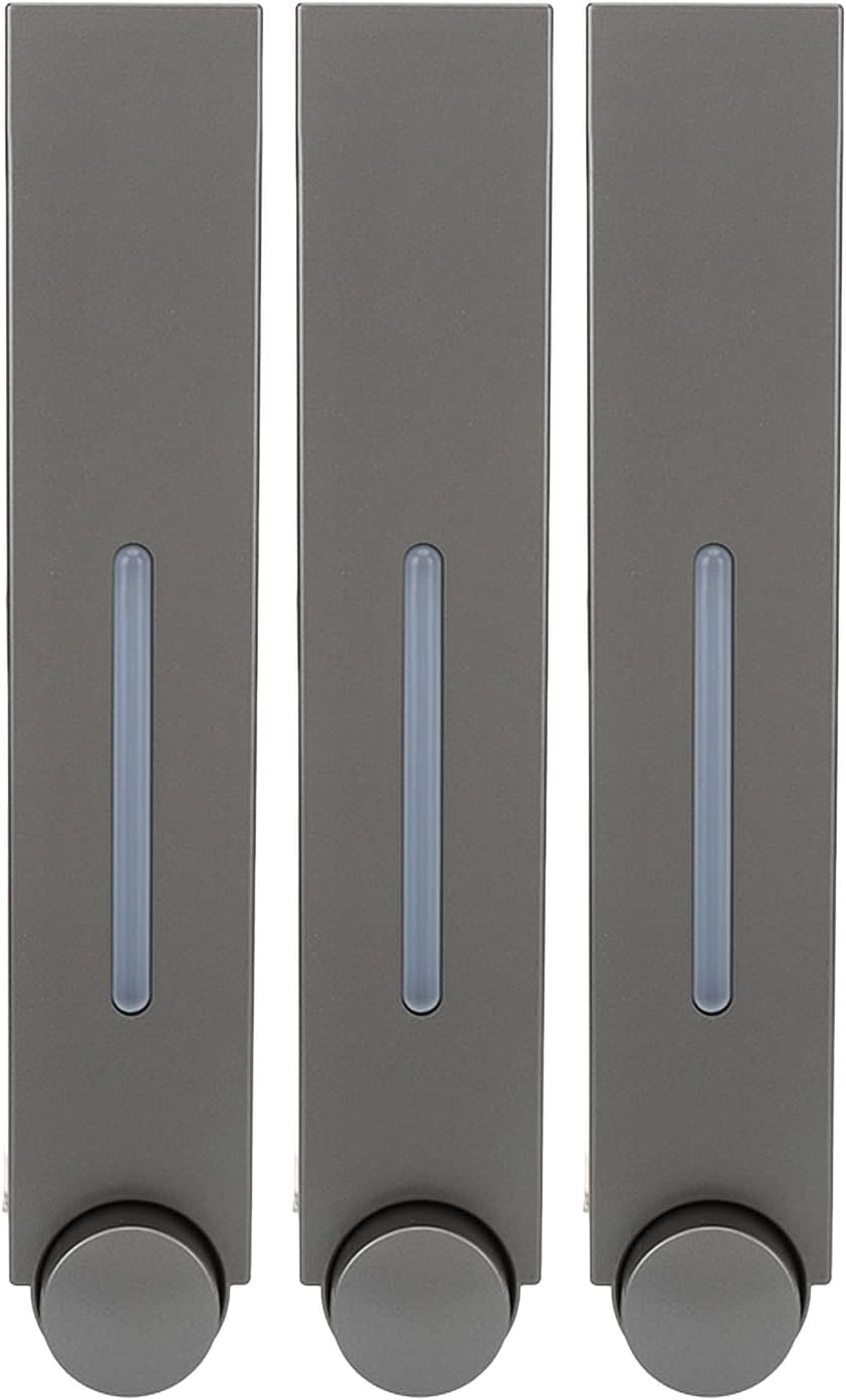 Set Mit 3 Bohrfreien Shampoo-/duschgelspendern, Manuelle Wandseifenspender, Geeignet Für Haushalte, Badezimmer, Küchen Und Hotels (grau, 2885cm)