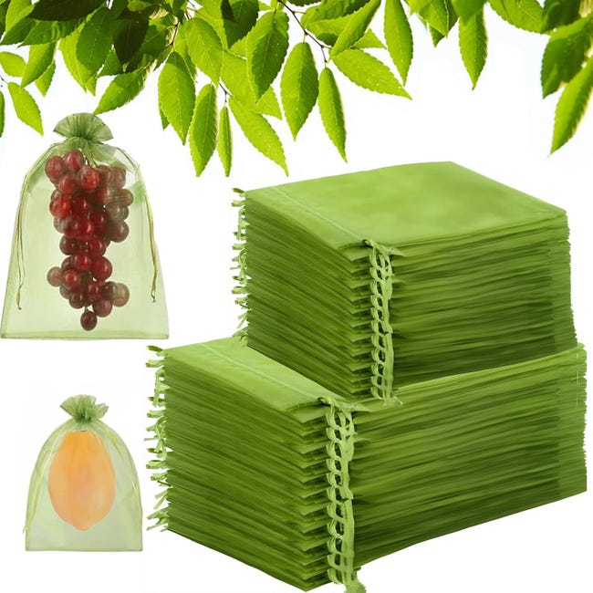 Schutzbeutel Für Obst Und Trauben (100 Stück) – Schutznetze Für Erdbeeren, Zitronen Und Andere Früchte, Größen 10 X 15 Cm Und 20 X 30 Cm