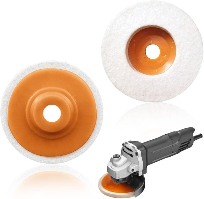 Set Mit 2 Wollpolierscheiben (125 Mm) – Winkelschleifer Für Schmuck, Glas Und Metall – 12 Mm Dicke