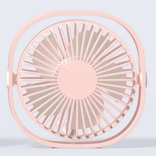 (pink) 1 Stück Usb-mini-ventilator, Tragbarer Ventilator, Leiser Ventilator, Tischventilator, 3 Einstellbare Geschwindigkeiten, Usb-stromversorgung