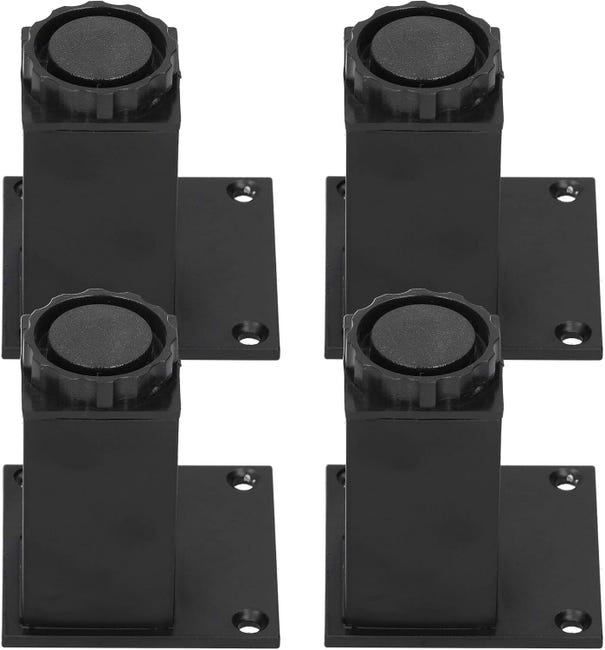 Set Mit 4 Verstellbaren, Quadratischen Möbelfüßen Aus Robuster Aluminiumlegierung Für Schlafsofas Und Schränke Mit Höhenverstellung, Schwarz