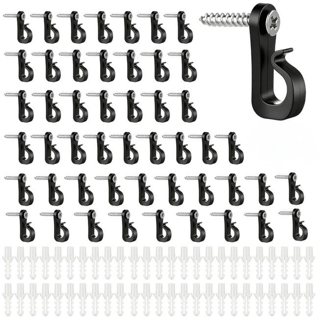 50er-packung Wetterfeste Schraubhaken Für Den Außenbereich – Inklusive Sicherheitsmuttern Für Lichterketten Und Weihnachtsdekoration
