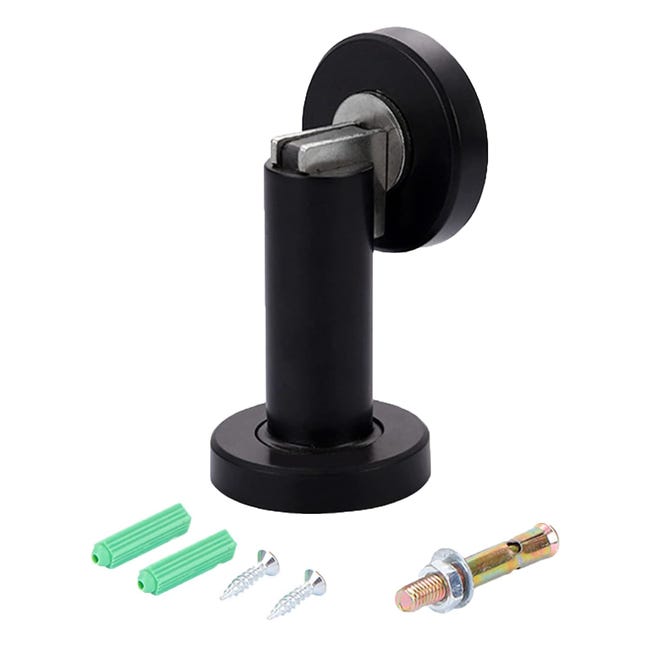 Türstopper Aus Edelstahl, Kollisionssicherer Türstopper, Verstärkter Magnetischer Türstopper, Magnetischer Türstopper - Schwarz