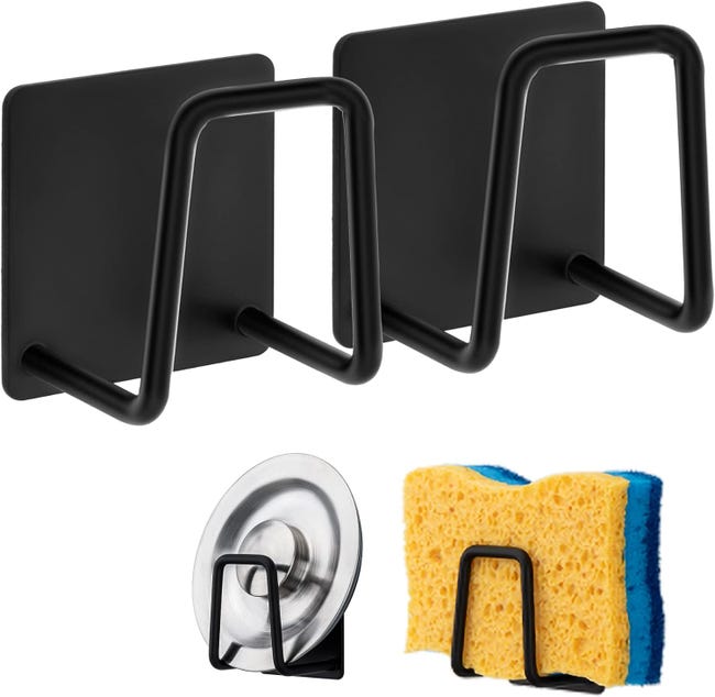 Schwammhaken Für Spülschwämme, Edelstahl 304, Aufbewahrung Für Küche Und Bad (2er-pack, Schwarz)