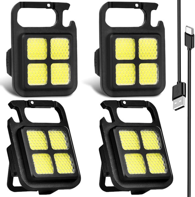 Set Mit 4 Tragbaren Mini-led-arbeitsleuchten, Mini-led-inspektionsleuchten, Mini-led-schlüsselanhängerleuchten, 4 Wasserdichte Modi Für Camping Und Notbeleuchtung