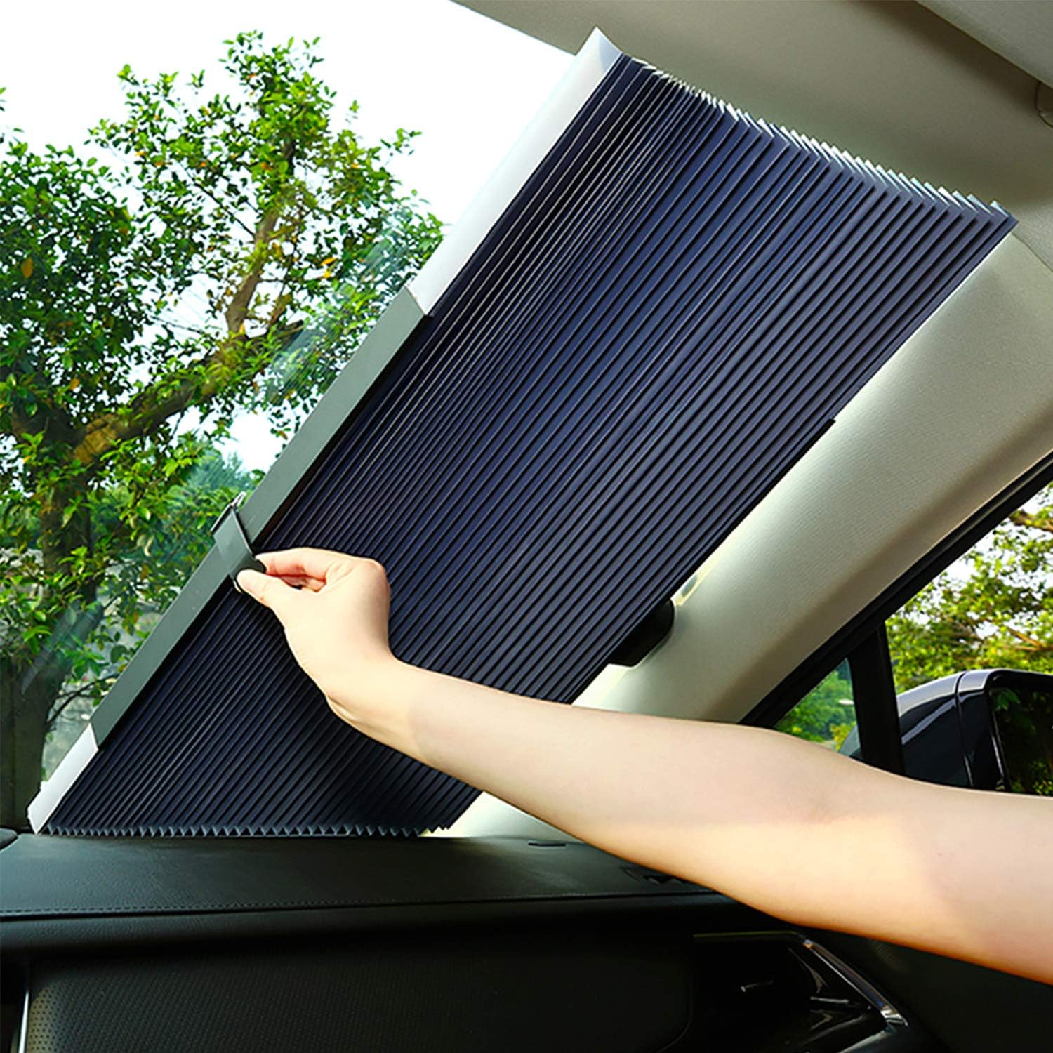 Einziehbarer Sonnenschutz Für Autowindschutzscheiben, Sonnenschutz Für Suv-frontscheiben, Kompatibel Mit Allen Fahrzeugen. (46 Cm)