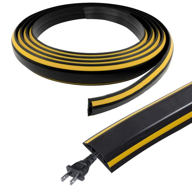 300 Cm Selbstklebende Kabelrinne Für Den Boden, Flexible Pvc-kabelschutzrampe, Schwarz, Kabelmanagement-schutz Für Büros Und Wohnungen