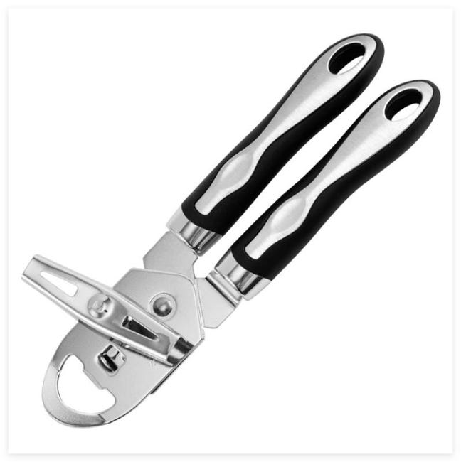 Schwarzer 3-in-1-dosenöffner, Manueller Dosenöffner Mit Integriertem Flaschenöffner, Rutschfestem Griff Und Ergonomischem Drehknopf, Für Erwachsene