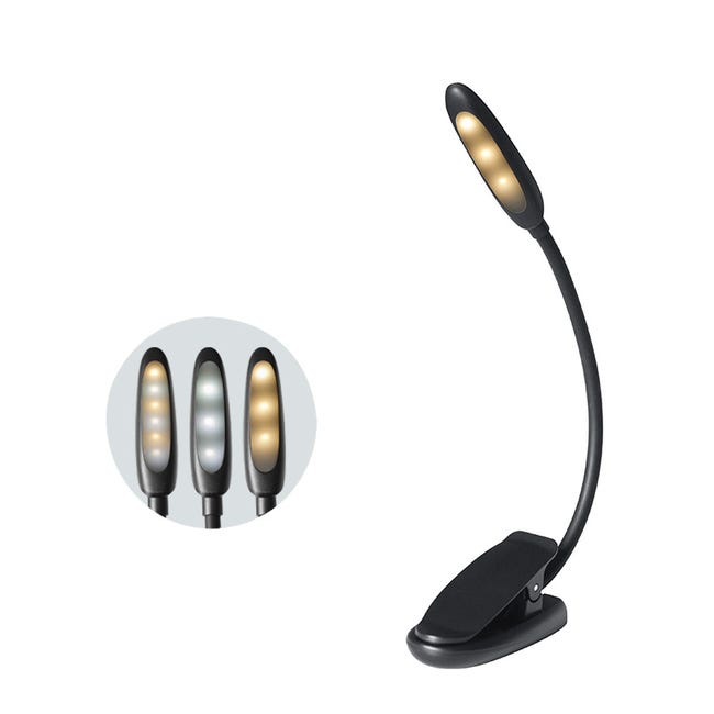 Wiederaufladbare Led-leselampe Mit Usb-anschluss, 360° Flexibel, 3 Farbtemperaturen (weiß/warmweiß/kaltweiß), Mini-nachtlicht