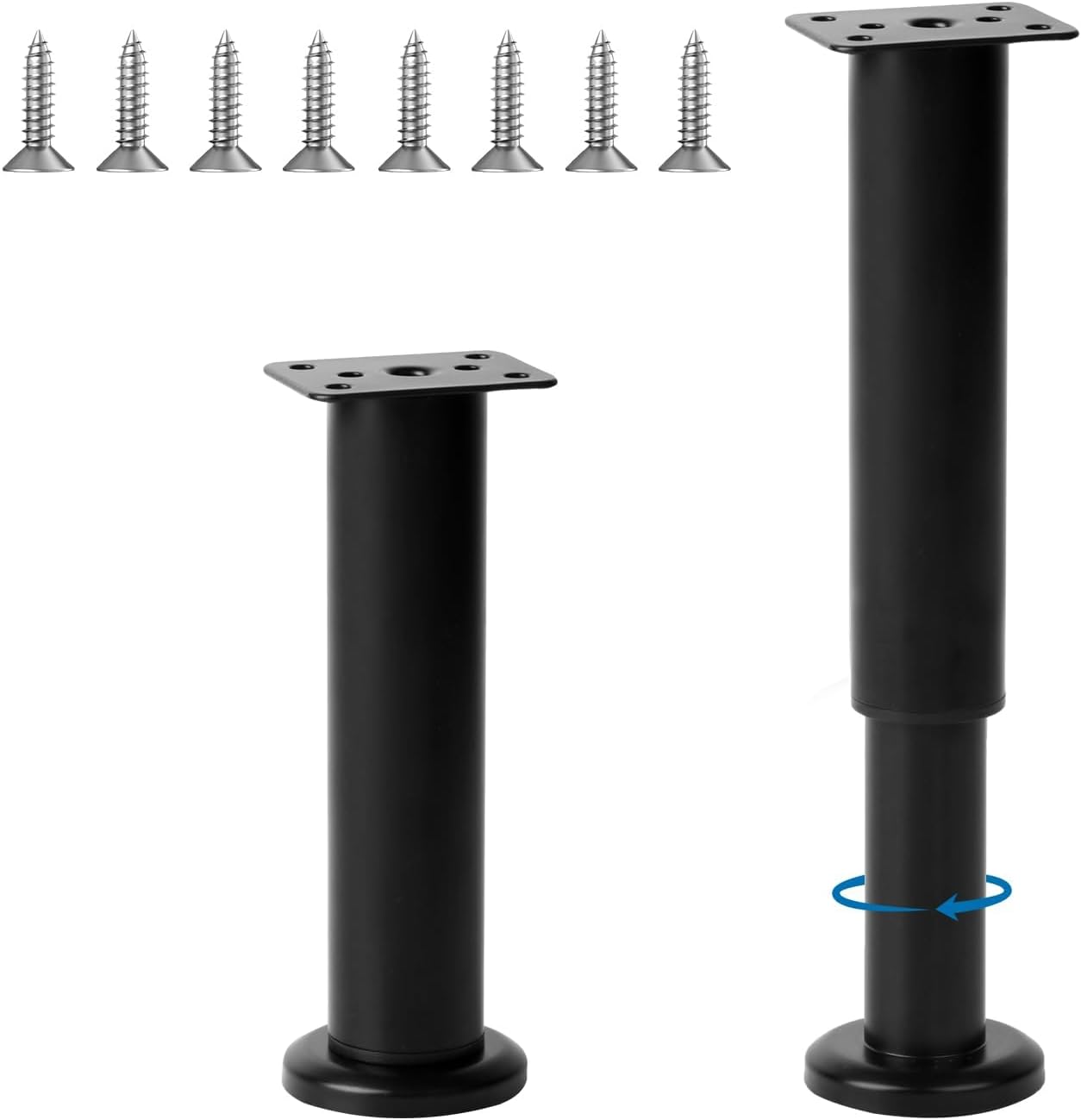 2 Verstellbare Möbelfüße, Verstellbare Möbelfüße 18–30 Cm, Verstellbare Tischbeine, Verstellbare Beine Für Möbel, Betten, Tische, Sofas Und Schränke Mit Zentraler Querverstrebung