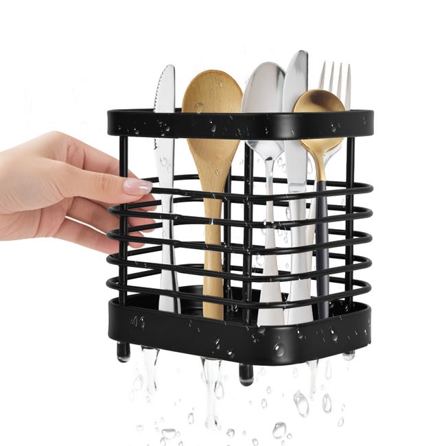 1-teiliger Besteckabtropfer, Küchenbesteckabtropfer, Geschirrabtropfer Für Gabeln/löffel/koteletts (schwarz)