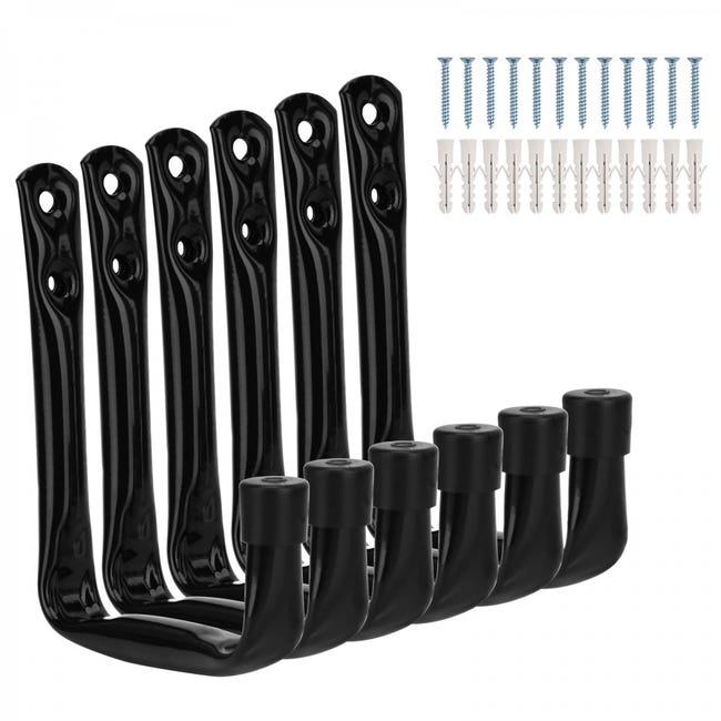 Set Mit 6 Stahl-wandhaken 12x10 Cm Für Garage, Fahrradaufbewahrung, Leiter, Rohre, Elektrowerkzeuge