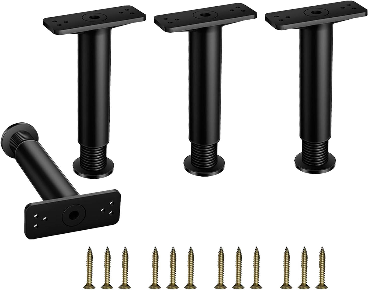 4-teiliges Set Verstellbarer Bettbeine (15–25 Cm), Metallmöbelbeine Für Bett, Kleiderschrank, Tisch, Sofa, Einfache Montage