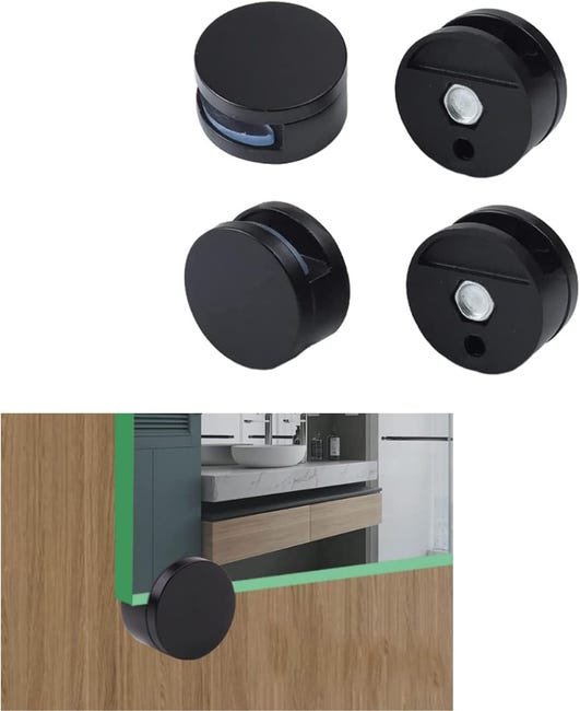 Glasclips, Spiegelclips, Spiegelbefestigungsclips, Geeignet Für Spiegel Und Glas, 4er-pack (schwarz)