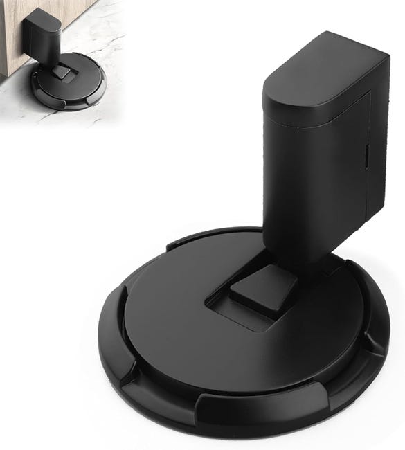 Magnetischer Türstopper, Schwarz, Hochwertiger Türstopper Aus Gebürstetem Satin-nickel, Unsichtbarer Magnetischer Türriegel Mit Klebefläche, Für Zuhause
