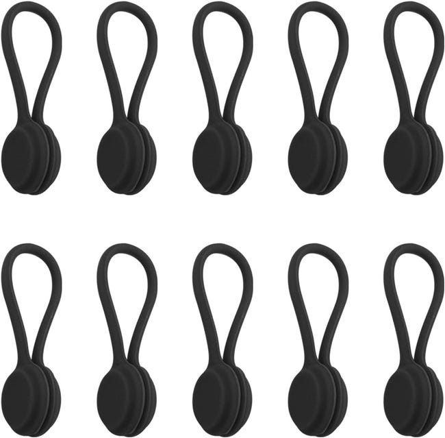 10 Stück Magnetische Kabelbinder, Silikon-kabelbinder, Wiederverwendbare Kabelclips, Wiederverwendbare Kabelbinder, Kabelmanager
