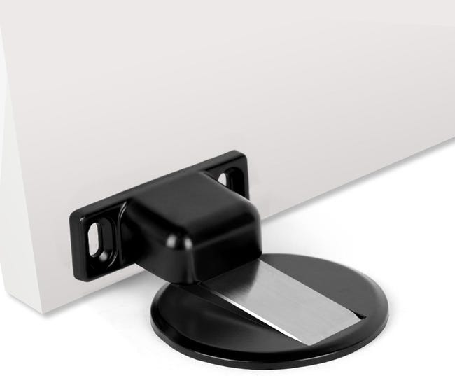 (schwarz) 2 Stück Magnetische Türstopper, Türstopper Aus Metall, Starker Magnetischer Türstopper Aus Metall, Massiver Magnetischer Türstopper Mit Klebefläche