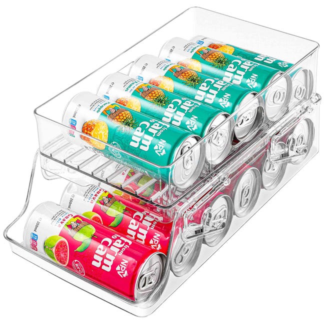 Dosenorganizer Für Den Kühlschrank, Abtropfschale Zur Organisation Des Kühlschranks, Transparenter Flaschenhalter Für 330-ml-getränkeflaschen