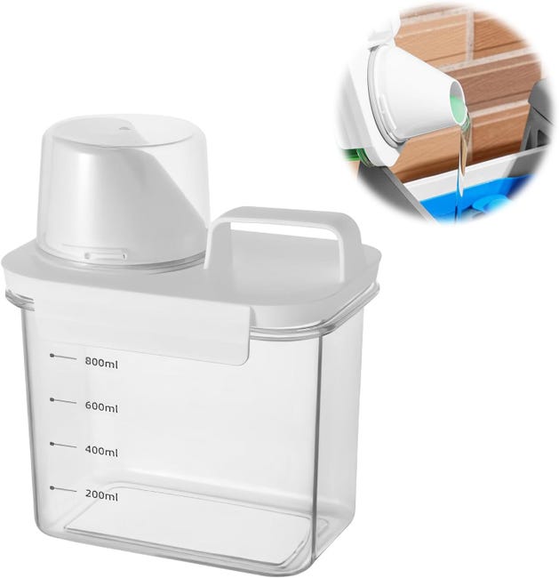 Luftdichter Waschmittelspender Mit Messbecher, Aufbewahrungsbox Für Flüssigwaschmittel, Müslispender (1100 Ml)