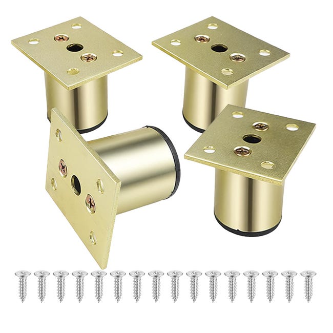 Set Mit 4 Höhenverstellbaren Aluminium-möbelfüßen – 5 Cm Verstellbereich – Füße Für Schränke, Betten, Tische, Sofas, Stühle