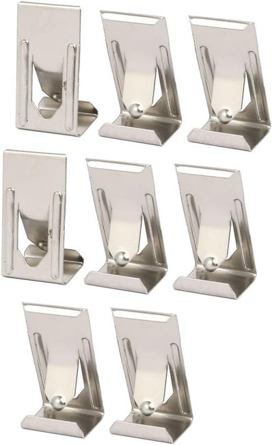 8 Stück Bilderrahmenhaken, Wandhalterung, 26 Mm X 14 Mm, Metallfeder-drehclip Zur Befestigung Von Glas Für 3d-druckerplattformen