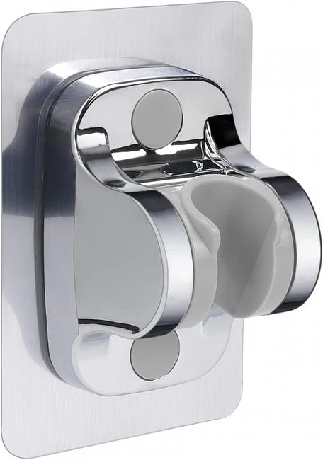 Selbstklebender Duschkopfhalter In Silber (1 Stück), Verstellbar Ohne Bohren, Wasserdichte Befestigung