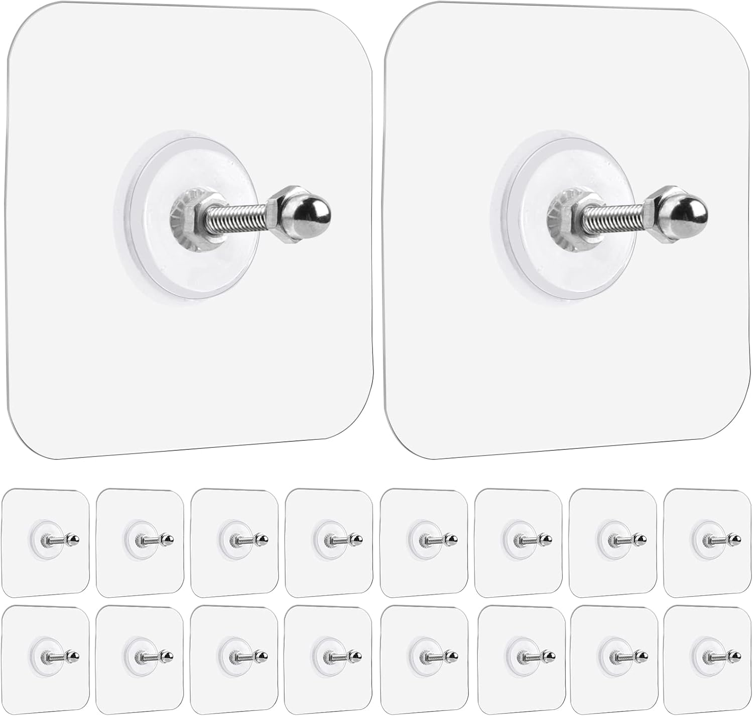 Hochleistungsfähige Klebehaken Für Die Wand – Ohne Nägel Oder Bohren – Packung Mit 18 Haken Zur Unsichtbaren Befestigung Mit Klebeschrauben (8 Mm) Für Küche, Bad, Haushalt Und Büro