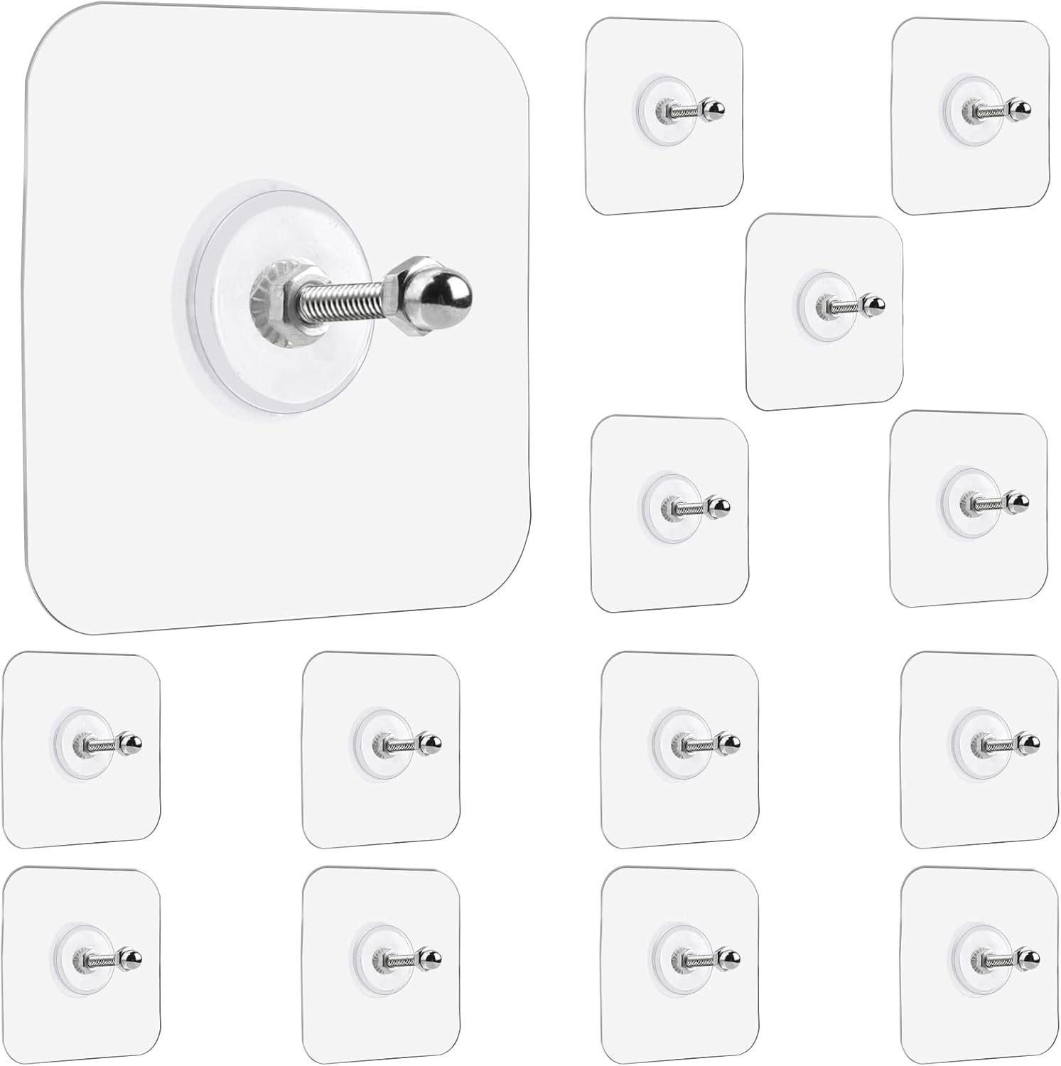 Hochleistungsfähige Klebehaken Für Die Wand – Ohne Nägel Oder Bohren – Packung Mit 14 Haken Zur Unsichtbaren Befestigung Mit Klebeschrauben (8 Mm) Für Küche, Bad, Haushalt Und Büro