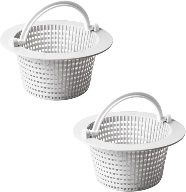 Runder Skimmerkorb Für Aufstellpools Mit Griff Zum Einfachen Entnehmen, 2er-set – 16 Cm – Weiß