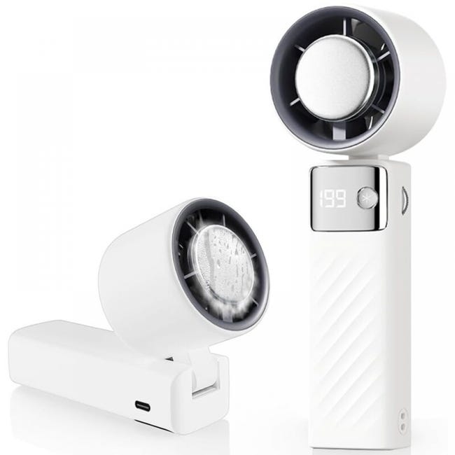 Tragbarer Mini-ventilator, Wiederaufladbarer Mini-ventilator Mit 5000 Mah Akku, Kleiner, Leiser Turbo-ventilator Mit Einstellbaren Geschwindigkeiten (1 Bis 199), Kühlventilator