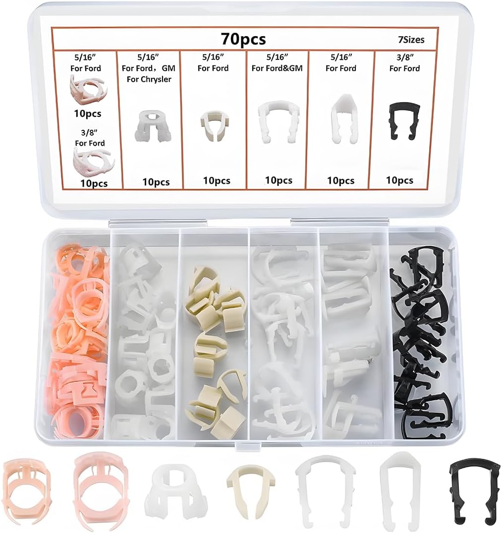 Packung Mit 70 Kraftstoffleitungsklemmen (7 Größen), Sichert 3/8"- Und 5/16"-schläuche, Langlebige Teile Für Die Autoreparatur, Universell Für Suvs, Wohnmobile Und Lkws