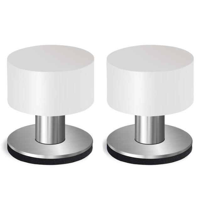 Selbstklebender Türstopper Mit Schalldämmung, Gehäuse Aus Edelstahl, Geeignet Für Zuhause Und Büro, Weiß (55 Mm Hoch)