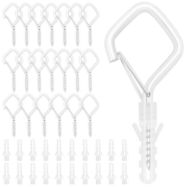 20 Stück Outdoor-q-haken Mit Sicherheitsclips Zum Aufhängen Von Topfpflanzen, Weihnachtsdekorationen, Laternen (weiß)