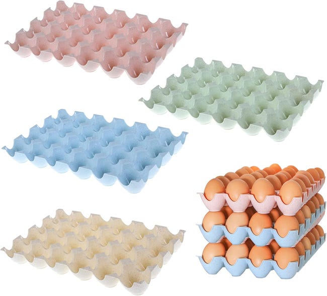 4-teiliges Eierkarton-set, Eierkarton Aus Kunststoff, Eieraufbewahrungsbox, Aufbewahrungsbox Für Den Kühlschrank, Fasst 24 Eier