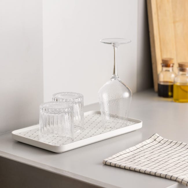 Abtropfgestell – 2er-set Abtropfgestelle Mit Tropfschale 31 X 17,5 X 2,2 Cm – Abtropfschale Aus Glas Für Schüsseln, Tassen Und Besteck