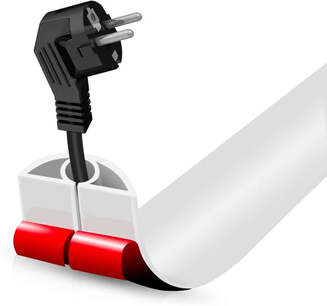 Selbstklebender Kabelkanal Für Den Boden, Flexibler Pvc-kabelkanal Für Büromanagementböden (weiß, 20 Mm × 1 M)