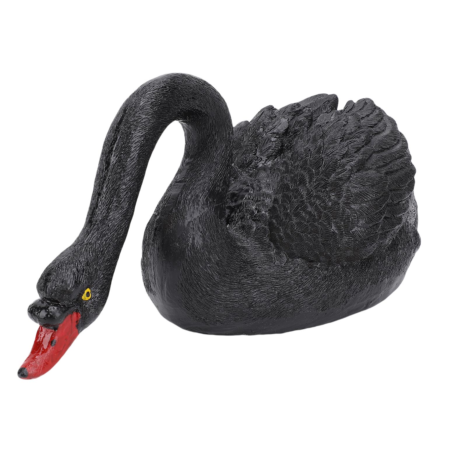 Schwanenfigur Aus Kunstharz, Realistische, Schwimmende Statue Für Den Gartenteich, Schwarze Dekorative Tierskulptur
