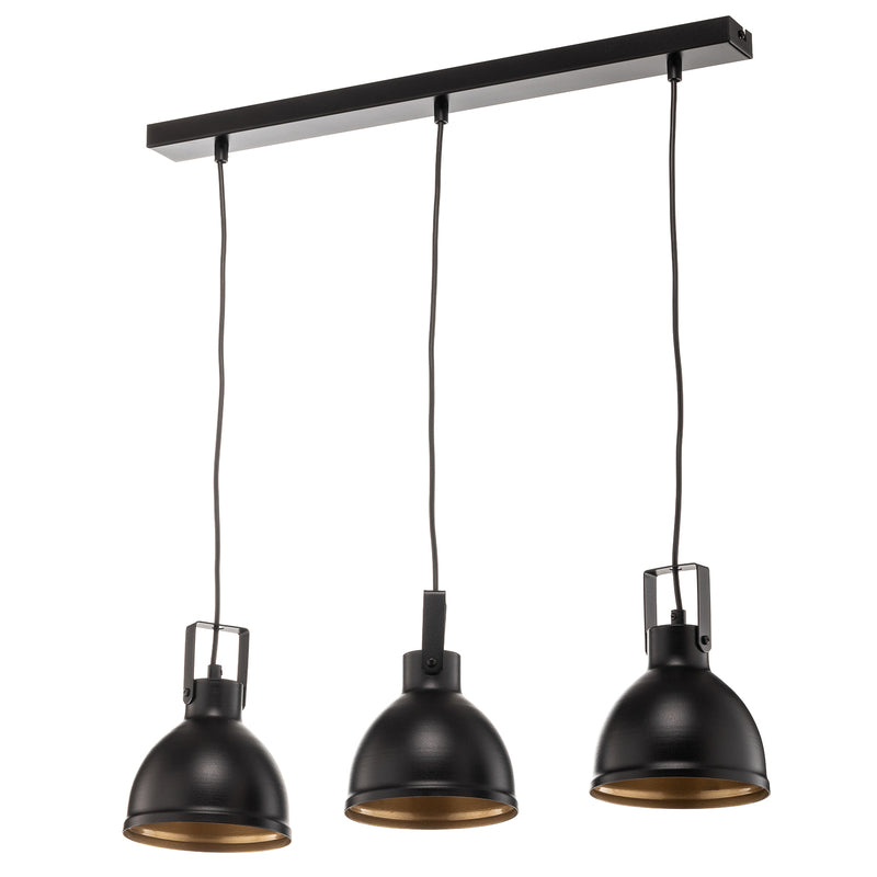 [gebraucht] B-ware Euluna Hängeleuchte Trial Led Pendelleuchte Dimmbar Schwarz Gold 3-flammig 60cm